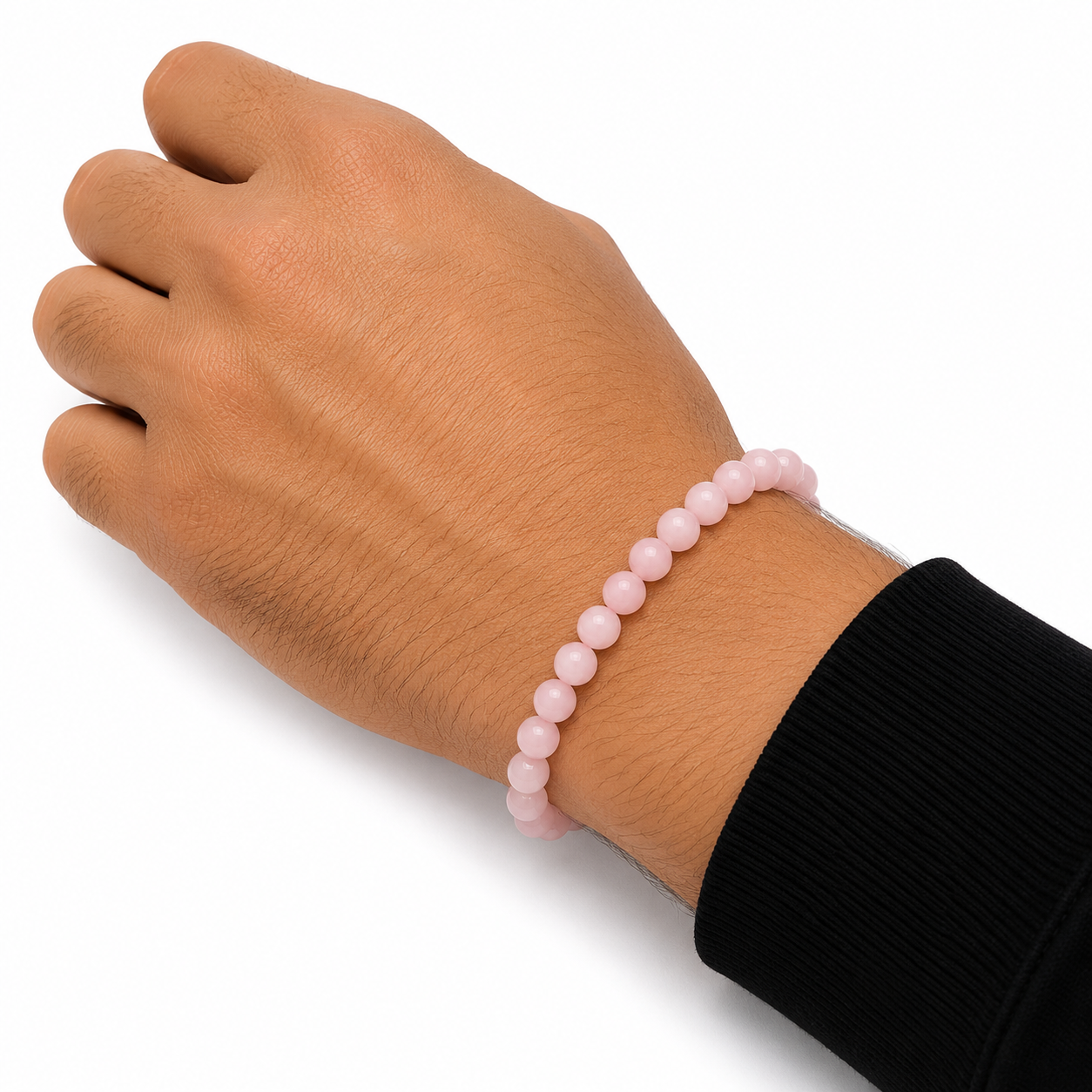 Doğal Pembe Kuvars Taşı Bileklik
