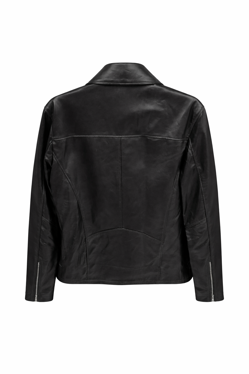 Hakiki Deri Kadın Biker Ceket – Siyah Premium