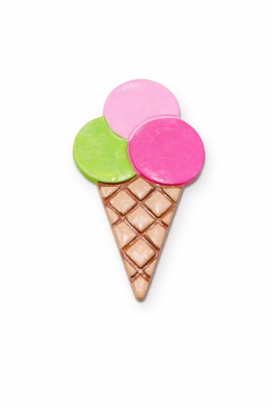 El Yapımı Dondurma Tasarımlı Buzdolabı Magneti