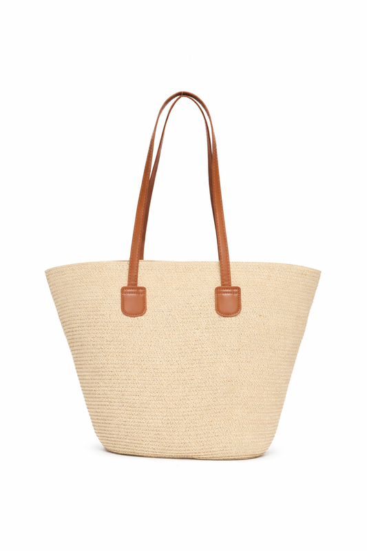 Bej Hasır Omuz Çantası