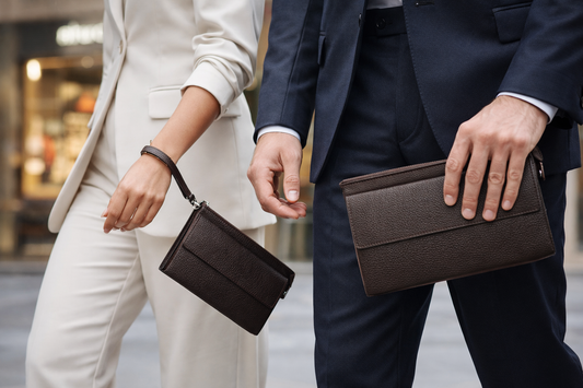 Unisex Hakiki Deri El Portföyü – Acı Kahve (Premium Günlük & Şık Kullanım)