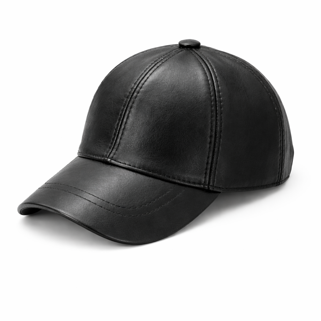 🧢 Hakiki Deri Şapka – Siyah