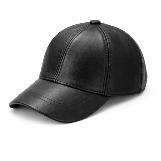 🧢 Hakiki Deri Şapka – Siyah
