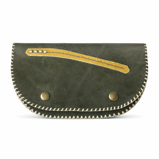El Yapımı Hakiki Deri Kadın Cüzdan – Vintage Yeşil