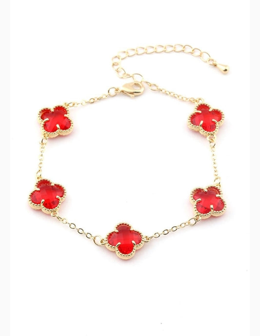 Çelik Yonca Bileklik - Gold