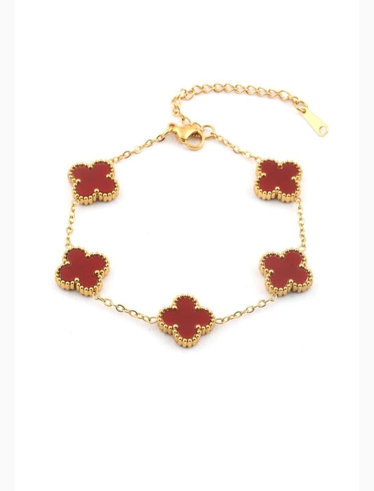 Çelik Yonca Bileklik - Gold