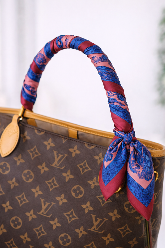 %100 Saf İpek Desenli Fular