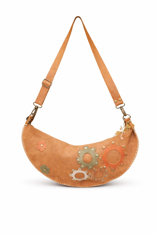 El Yapımı Hakiki Deri Boho Omuz & Göğüs Çantası