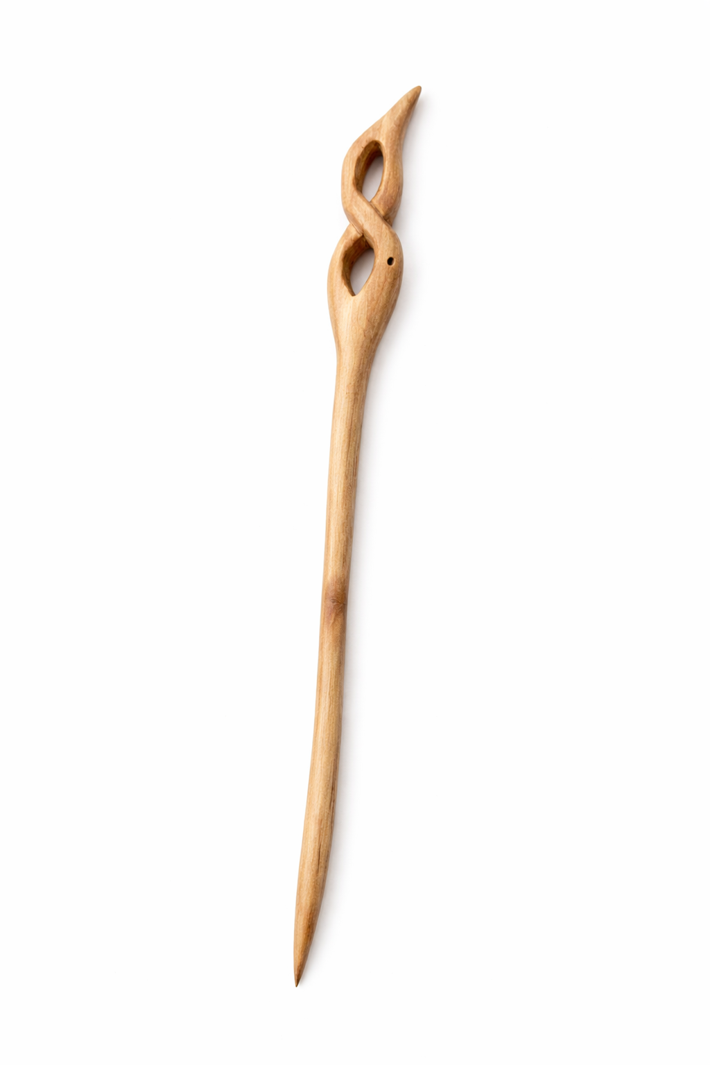 El Yapımı Ahşap Sonsuzluk Desenli Topuz Maşası – 26 cm