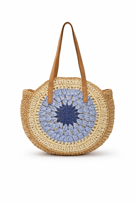 El Örgüsü Hasır Omuz Çantası