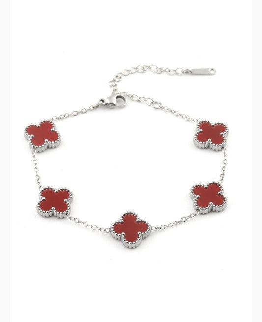 Çelik Yonca Bileklik - Silver