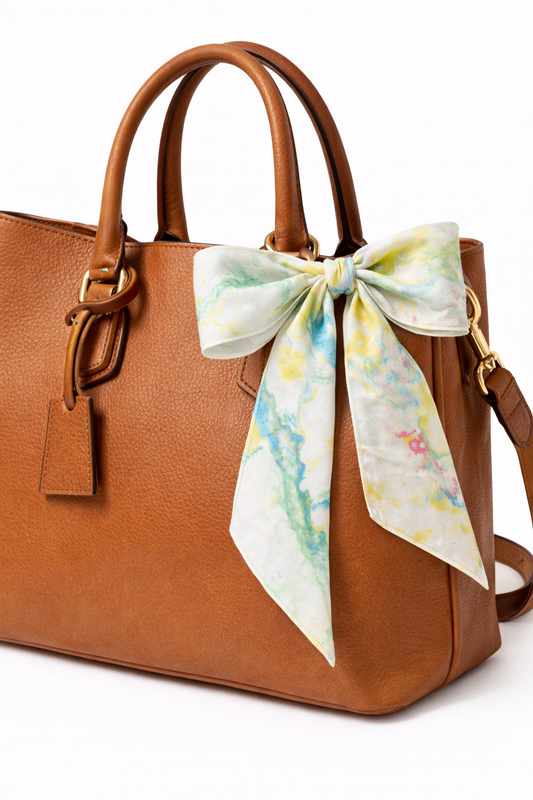 %100 Saf İpek Desenli Kadın Fular – Modern Sanatsal Desen