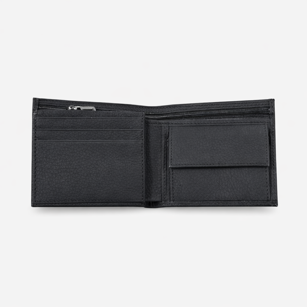 Arven Hakiki Deri Erkek Cüzdan – Siyah Klasik Bifold Model