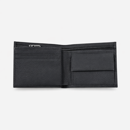 Arven Hakiki Deri Erkek Cüzdan – Siyah Klasik Bifold Model