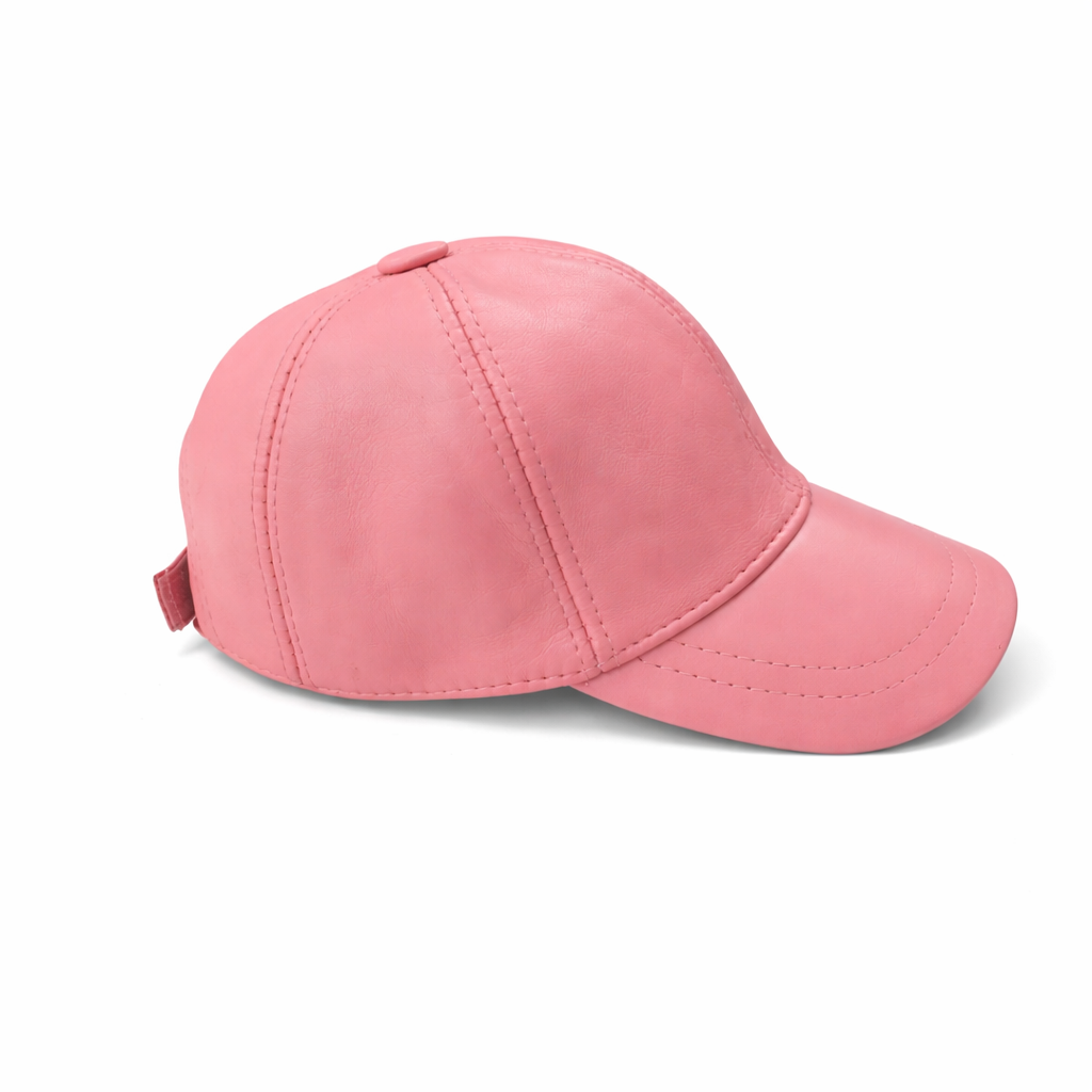 Hakiki Deri Pembe Kadın Şapka