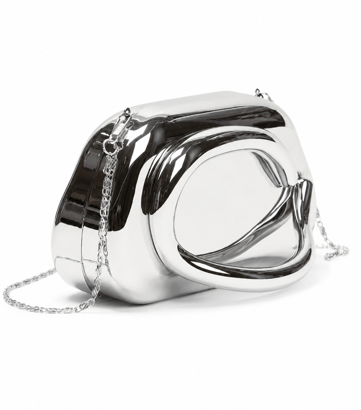 Gümüş Kadın Şık Mini Boy Clutch El Çantası