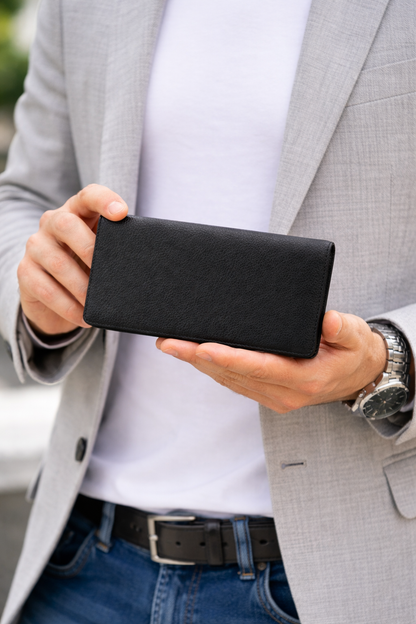 Hakiki Deri El Bantlı Unisex Cüzdan – Telefon Bölmeli, 12 Kart Kapasiteli Premium Cüzdan