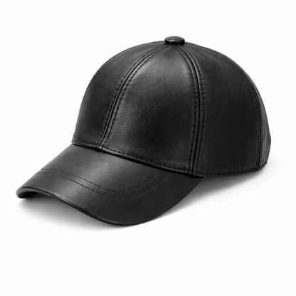 🧢 Hakiki Deri Şapka – Siyah