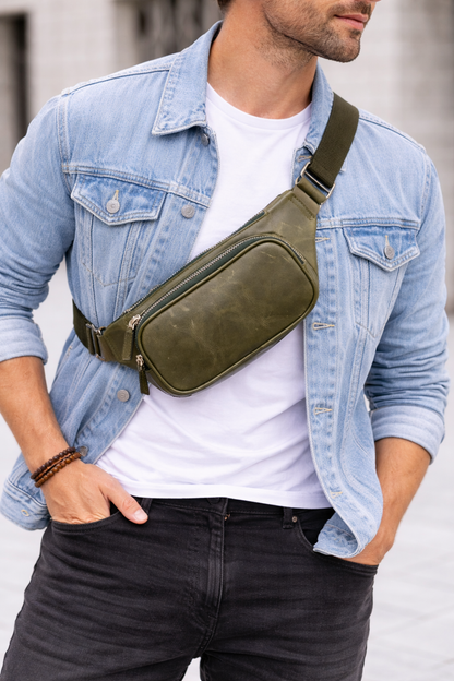 Hakiki Deri Bel Çantası – Unisex