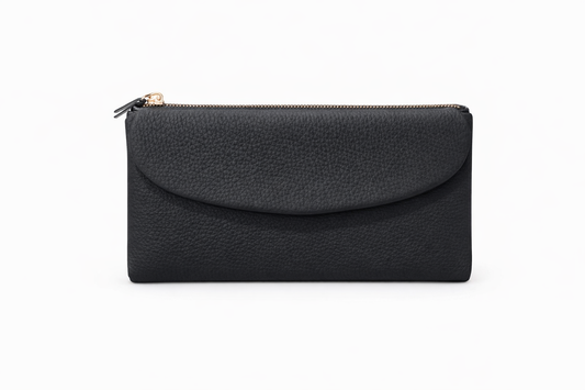 %100 Hakiki Deri Siyah Kadın Cüzdan – Telefon Bölmeli