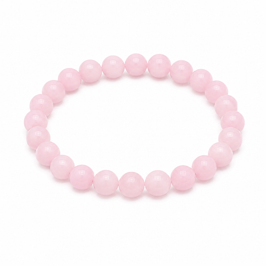 Doğal Pembe Kuvars Taşı Bileklik