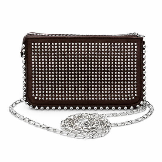 ARVEN Taş Detaylı Acı Kahve Zincir Askılı Kadın Çanta
