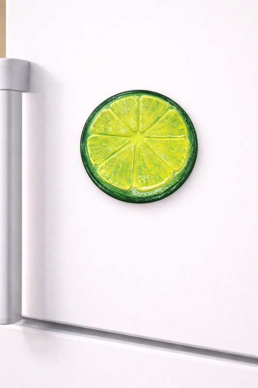 El Yapımı Lime (Yeşil Limon) Tasarımlı Buzdolabı Magneti
