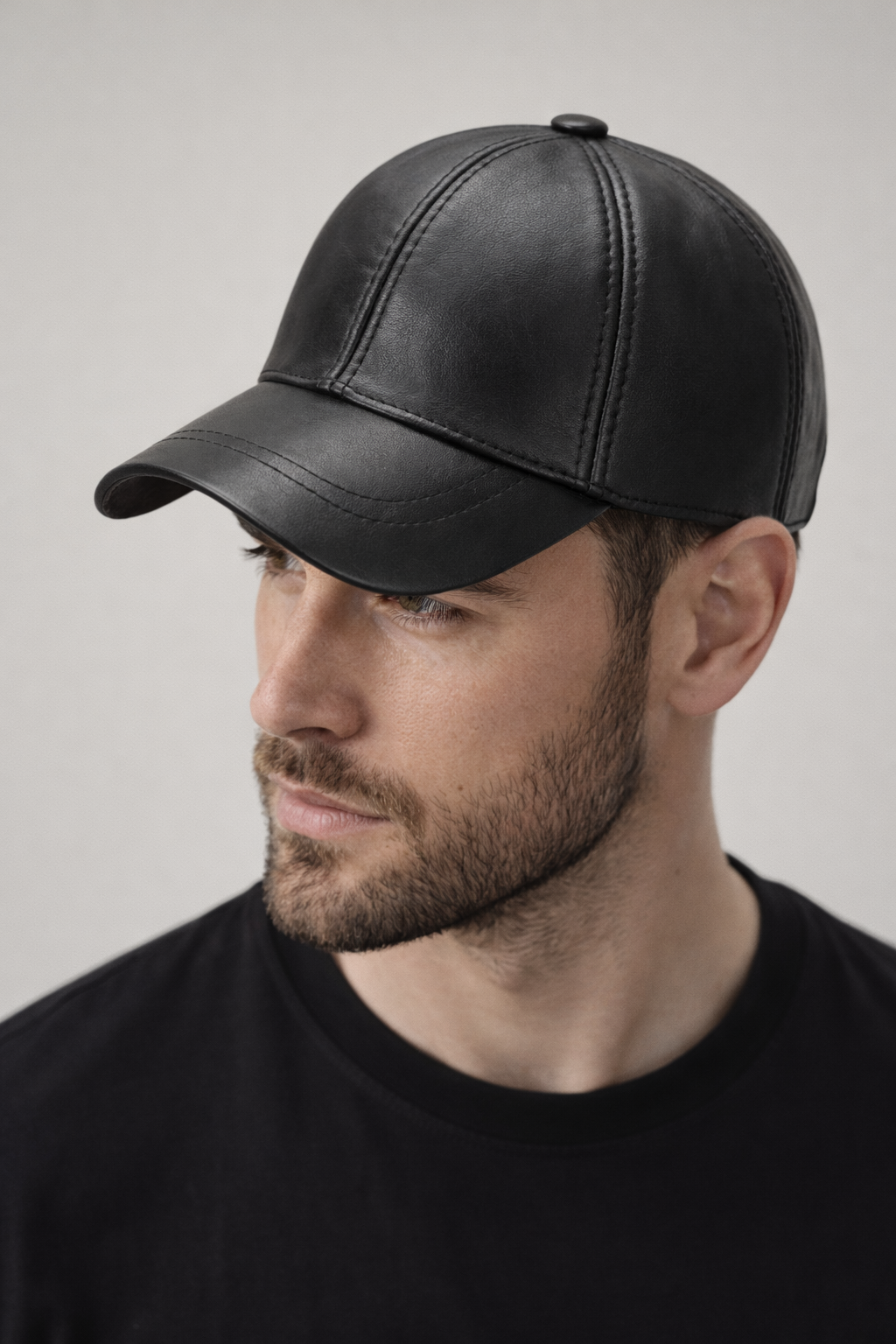 🧢 Hakiki Deri Şapka – Siyah