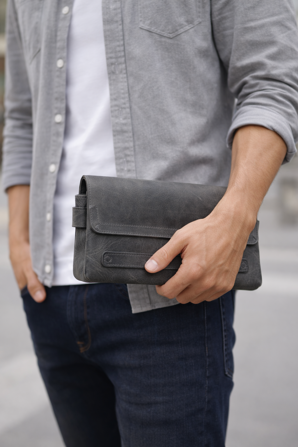 👜 Crazy Hakiki Deri El Portföyü – Premium Seri