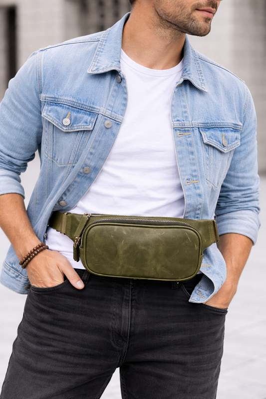 Hakiki Deri Bel Çantası – Unisex