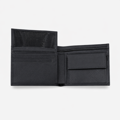 Arven Hakiki Deri Erkek Cüzdan – Siyah Klasik Bifold Model