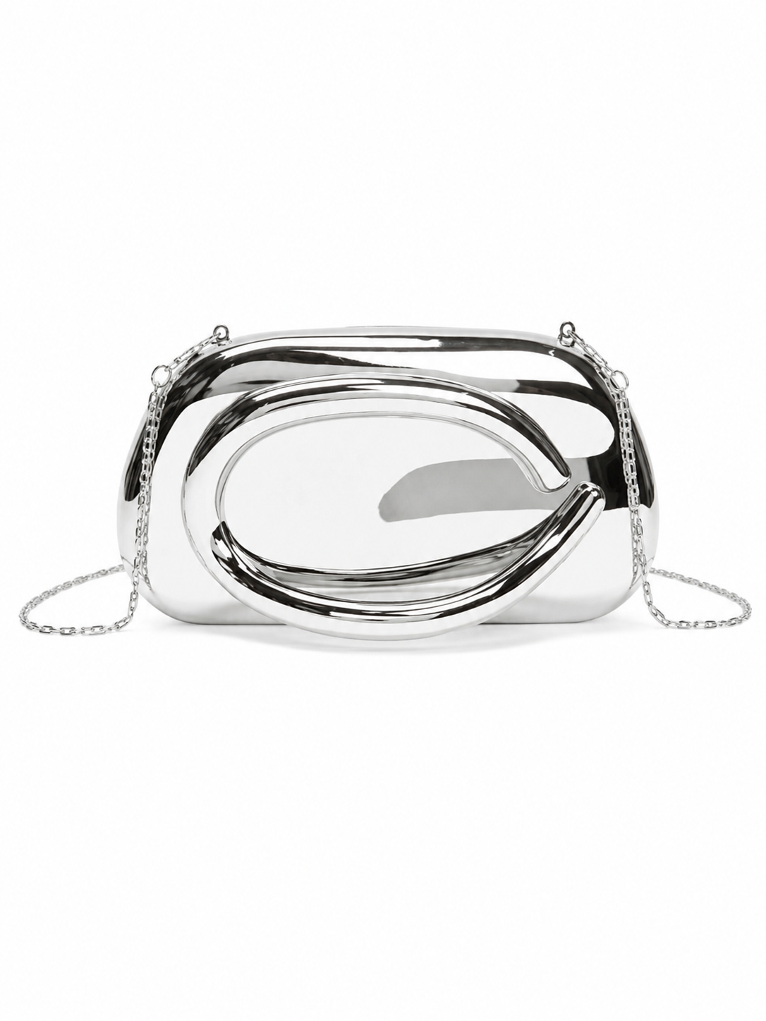 Gümüş Kadın Şık Mini Boy Clutch El Çantası