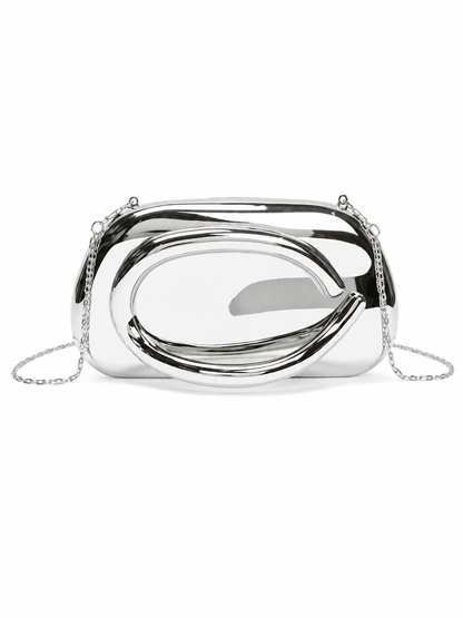 Gümüş Kadın Şık Mini Boy Clutch El Çantası