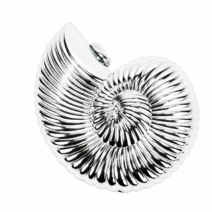 Gümüş Deniz Kabuğu Formlu Zincir Askılı Kadın Clutch Çanta