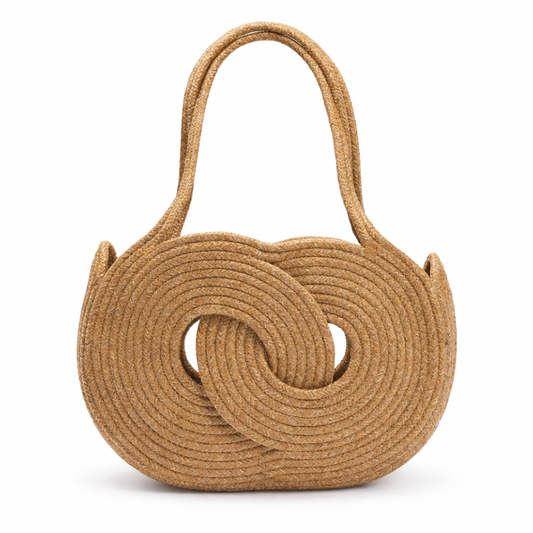 Camel Hasır Omuz Çantası