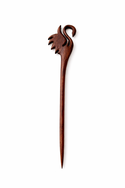 El Yapımı Ahşap Kuğu Desenli Topuz Maşası – 24 cm