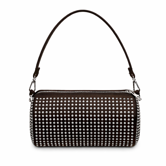 ARVEN Taş Detaylı Acı Kahve Mini Omuz Çantası